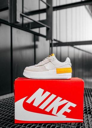 Nike air force 1 shadow grey orange женские кроссовки / найк аир форс шадов8 фото