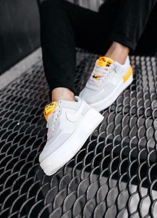 Nike air force 1 shadow grey orange женские кроссовки / найк аир форс шадов4 фото