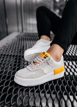 Nike air force 1 shadow grey orange женские кроссовки / найк аир форс шадов