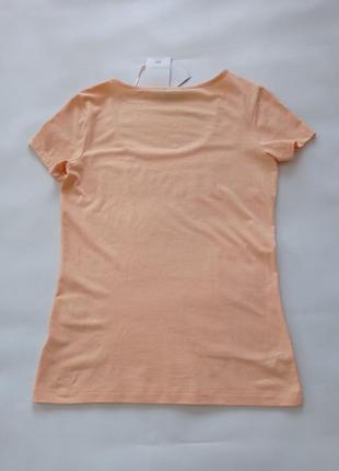 Yessica. персиковая базовая футболка.6 фото