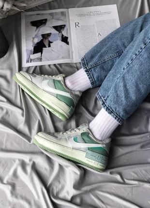 Nike air force 1 shadow mint green женские кроссовки  / найк аир форс шадов10 фото