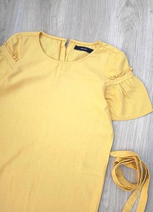 Vero moda льняное желтое платье2 фото