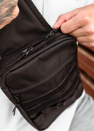 Тактична нагрудна сумка через плече з кобурою для зброї чоловічий тактичний слінг месенджер4 фото
