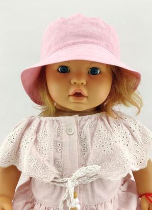 Панама детская 48, 50, 52, 54 размер хлопок для девочки панамка головные уборы розовый (пд199)
