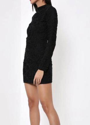 Еффектне плаття / чорна сукня вишита бусінами 2