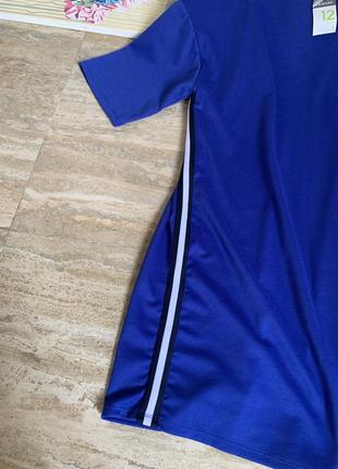 Платье футболка primark с лампасами оверсайз синее летнее короткое5 фото