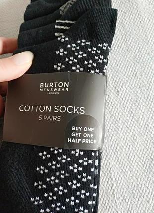 Комплект 5пар . чоловічі шкарпетки burton menswear london оригінал9 фото