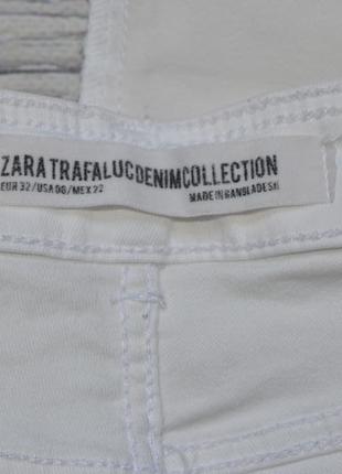 Xxs - xs/32/00 фирменные джинсы скинни с высокой талией zara trafaluc  зара белый подростковые5 фото