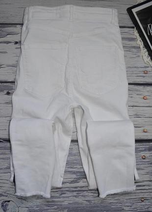 Xxs - xs/32/00 фирменные джинсы скинни с высокой талией zara trafaluc  зара белый подростковые8 фото