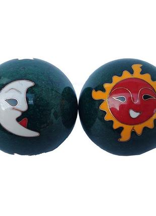 Шары для рук "солнце и луна" диаметр 4 см синие (c0074а)