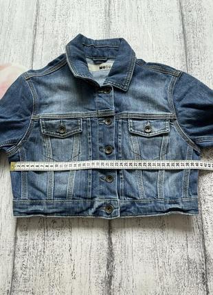 Крутая джинсовая укорочена куртка moto размер s,4 фото