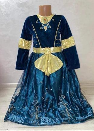 Карнавальное платье «принцесса мерида» „храбрая сердцем“ р.5-6л./122см.1 фото