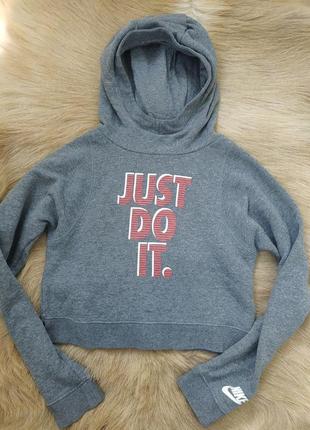 Укорочена толстовка худи nike just do it.