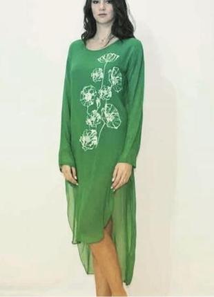 Свободное зеленое платье италия2 фото