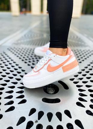 Жіночі кросівки nike air force shadow white corall pink знижка sale2 фото