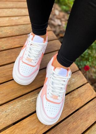 Жіночі кросівки nike air force shadow white corall pink знижка sale9 фото