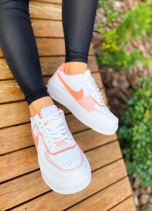 Жіночі кросівки nike air force shadow white corall pink знижка sale7 фото