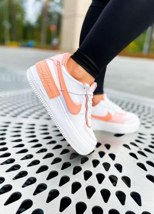 Жіночі кросівки nike air force shadow white corall pink знижка sale