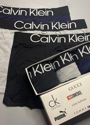 Мужские трусы-боксеры 3 шт calvin klein в упаковке.
