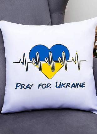 Подушка декоративная с принтом "pray for ukraine"