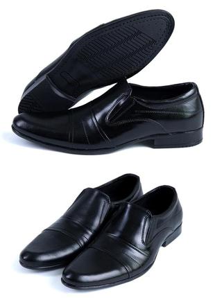 Мужские  кожаные туфли ava de lux, черные мужские демисезонные повседневные. мужская обувь