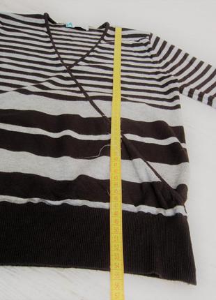 Джемпер свитер кофта коричневый полосатый, р. s-m2 фото