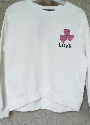 Світшот утеплений з принтом для дівчинки