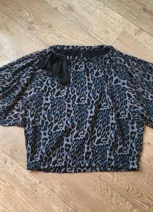 Красивая шифоновая блуза в леопардовый принт3 фото