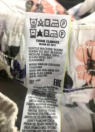 Лляні брюки з квітковим принтом6 фото