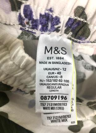 Лляні брюки з квітковим принтом5 фото