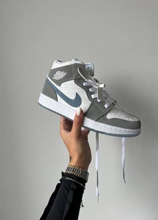 Кросівки jordan retro 1 mid aluminium3 фото