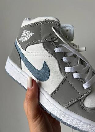 Кросівки jordan retro 1 mid aluminium6 фото