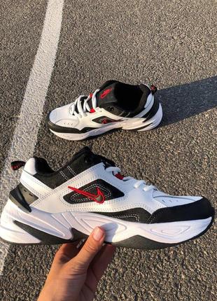 Nike m2k black/white/red  женские кроссовки найк м2к текно