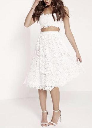 Кружевная юбка миди