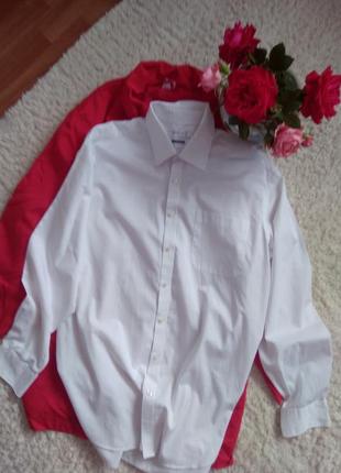 Шикарна білосніжна сорочка з кишенею класика база2 фото