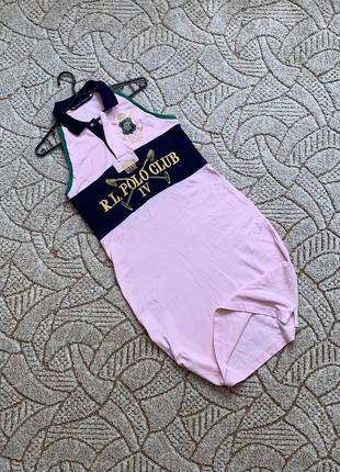 Оригінальне рожева сукня з коміром туніка сарафан регбийка XS / 42