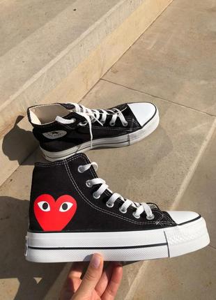 Converse x comme des garçons play 2.0 жіночі кросівки конверси1 фото