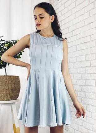 Блакитне плаття сукня бейбі долл до колін коктельное4 фото