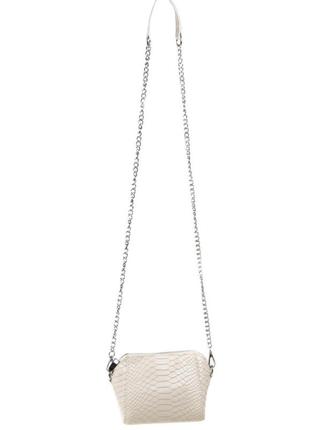 Женская сумка клатч на цепочке/ женская сумочка кроссбоди через плечо / сумочка с тиснением под крокодила / натуральная кожа2 фото