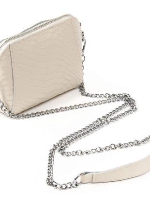 Женская сумка клатч на цепочке/ женская сумочка кроссбоди через плечо / сумочка с тиснением под крокодила / натуральная кожа3 фото