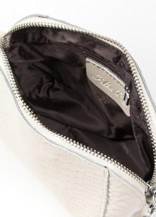 Женская сумка клатч на цепочке/ женская сумочка кроссбоди через плечо / сумочка с тиснением под крокодила / натуральная кожа4 фото