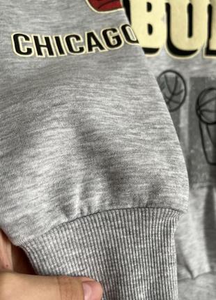 Свитшот серый на флисе chicago bulls3 фото