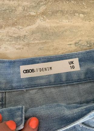 Шорты джинсовые asos с кружевом короткие синие5 фото