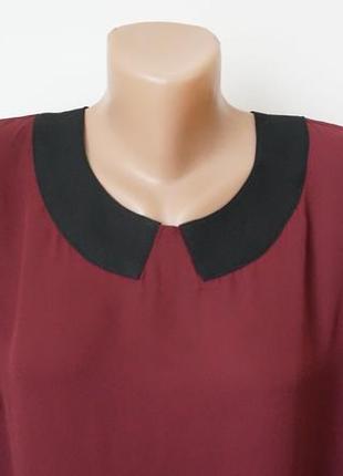 Блуза летняя с коротким рукавом цвет марсала mint&berry размер 403 фото