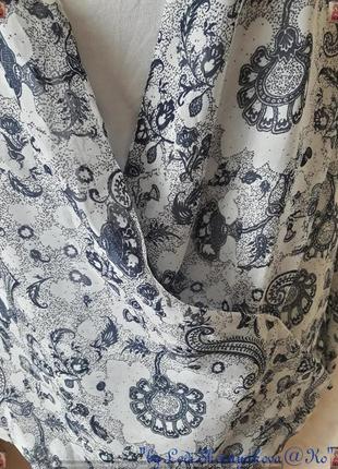 Фирменная charles voegele красочная стильная блуза на запах в орнамент,размер 2хл4 фото