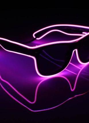Окуляри світлодіодні сонцезахисні el neon ray pink неонові