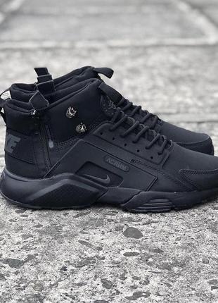 Кросівки чоловічі зима nike huarache x acronym mid black 1 / чоловічі зимові кросівки найк хуарачі