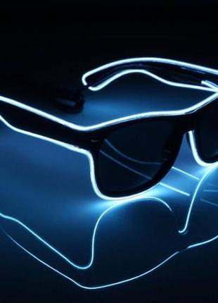 Окуляри світлодіодні сонцезахисні el neon ray white неонові