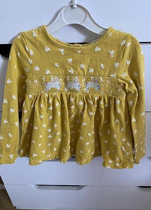Кофта лонгслив кофтинка john lewis 12-18
