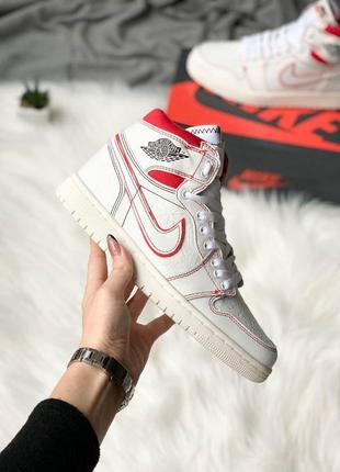 Кросівки чоловічі nike air jordan 1 retro high white red 2 / чоловічі кросівки найк аїр джордан2 фото